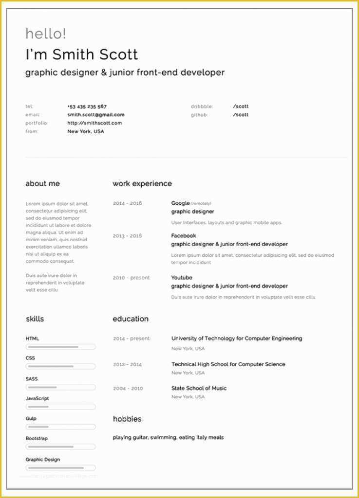 Best Free Resume Templates 2017 Of 9 Good Resume Examples 2017