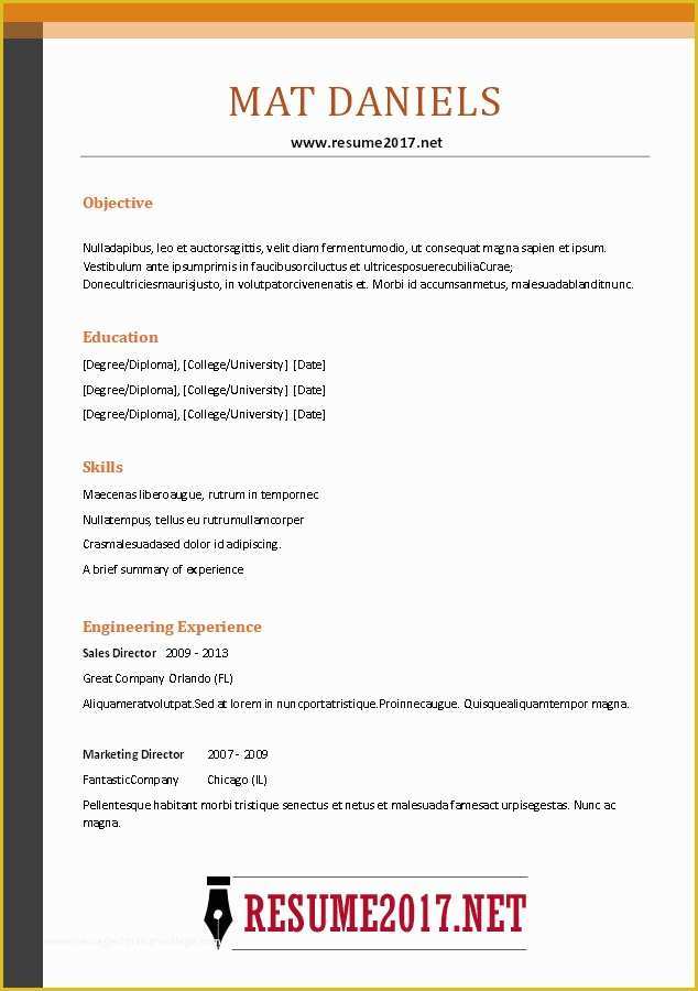 Best Free Resume Templates 2017 Of Bination Resume format 2017