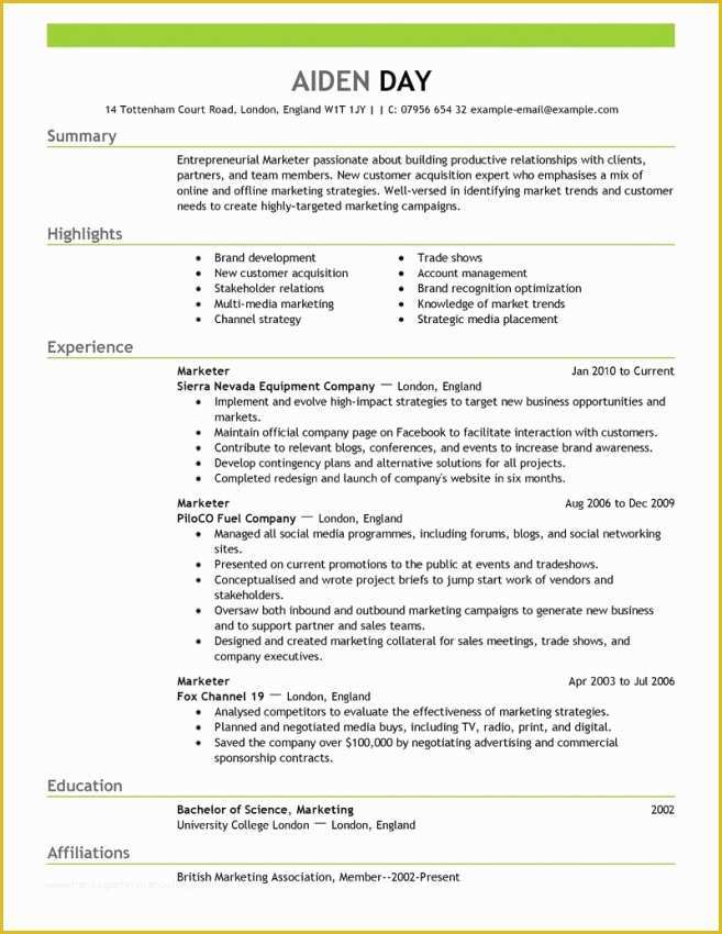 Best Free Resume Templates 2017 Of Marketing Resume Template