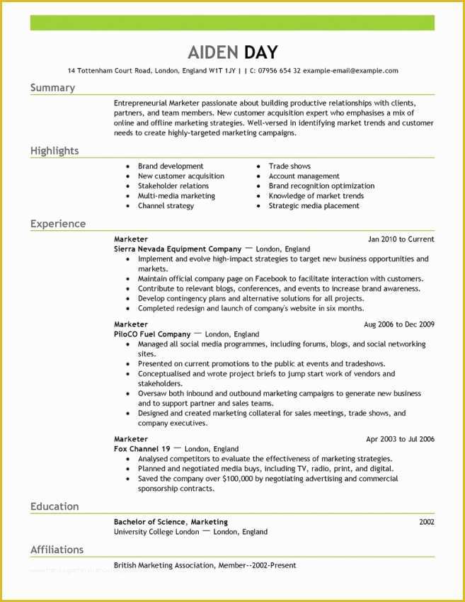 Best Free Resume Templates 2017 Of Marketing Resume Template