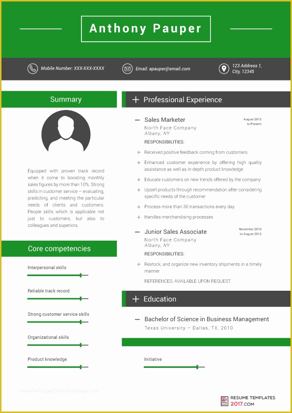 Best Free Resume Templates 2017 Of Marketing Resume Template