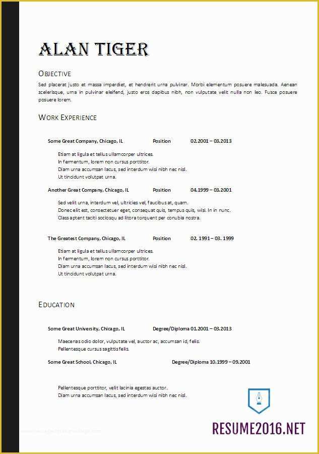 Best Free Resume Templates 2017 Of Resume format 2017 20 Free Word Templates