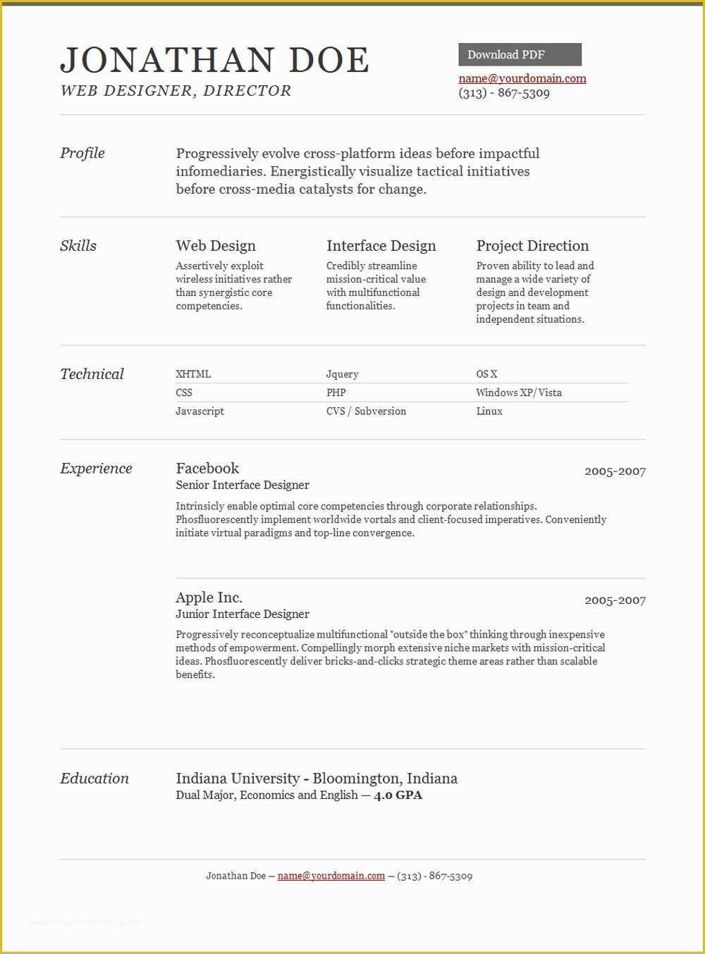 Best Free Resume Templates Of 15 Best Free Line Resume Cv Website Templates and themes