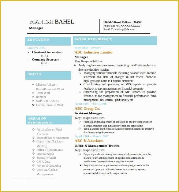 Best Free Resume Templates Of 49 Best Resume formats Pdf Doc