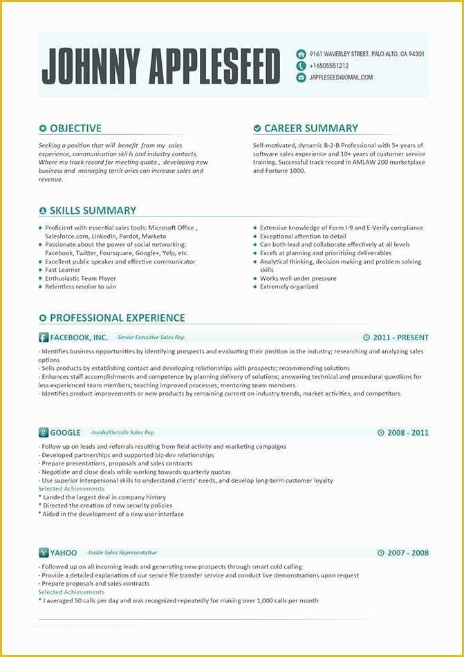 Best Free Resume Templates Of Resume Template Johnny Appleseed Modern Resume Template