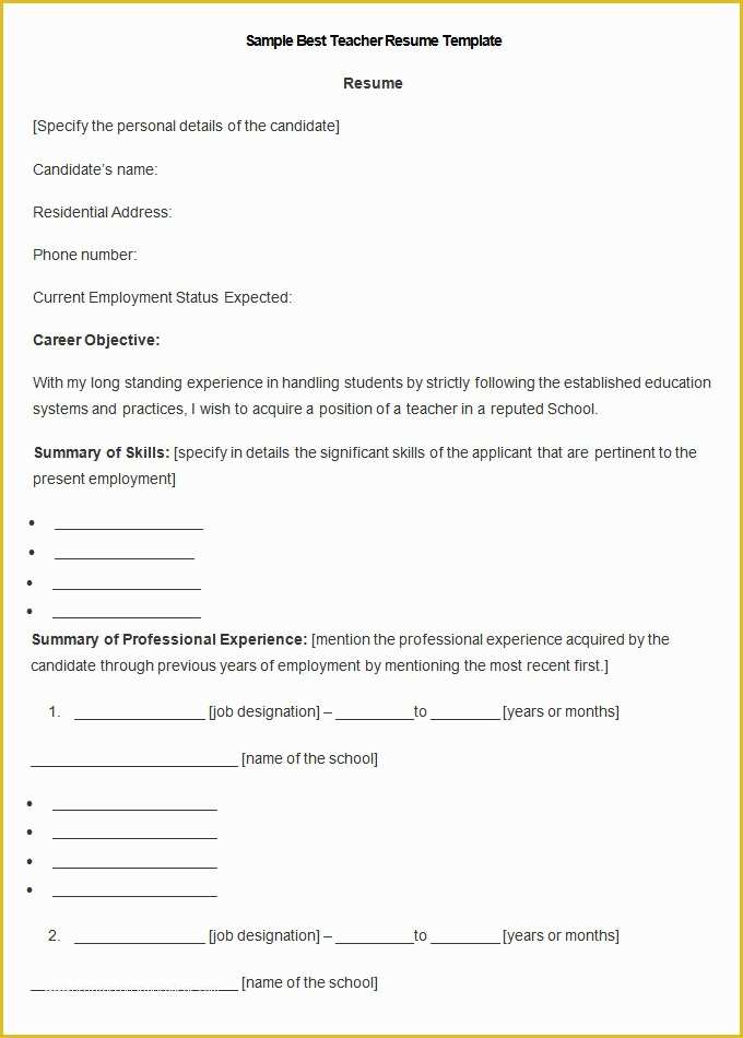 Best Free Resume Templates Of Resume Templates – 127 Free Samples Examples &amp; format