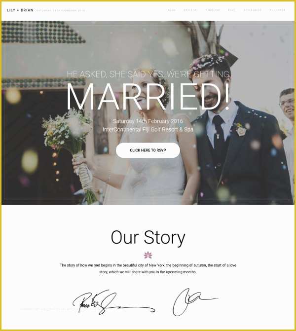 Best Free Wedding Website Templates Of 39 Wedding Website themes &amp; Templates