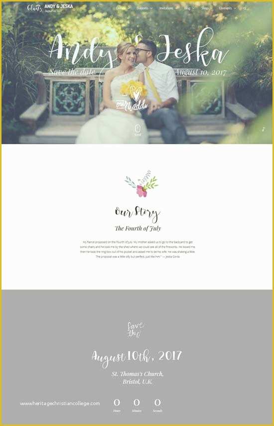 Best Free Wedding Website Templates Of 70 Best Wedding Website Templates Free & Premium