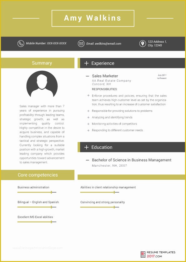 Best Resume Templates 2017 Free Of Marketing Resume Template