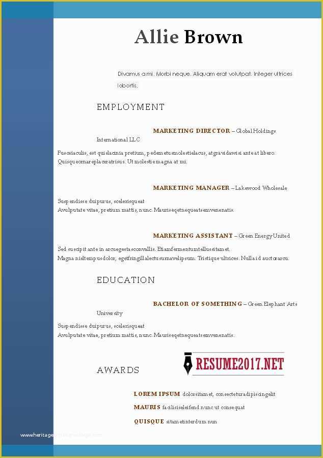 Best Resume Templates 2017 Free Of Resume format 2017 16 Free to Word Templates