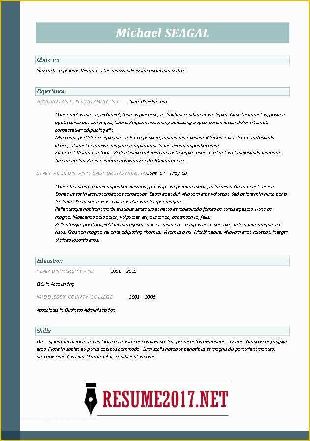 Best Resume Templates 2017 Free Of Resume format 2017 16 Free to Word Templates