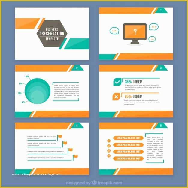 Best Sites for Free Powerpoint Templates Of Abstract Presentation with orange and Green Details Vector