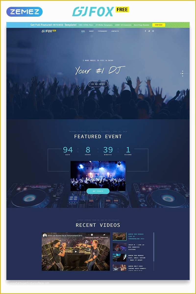 Best Website Templates Free Of Free Music Website Template