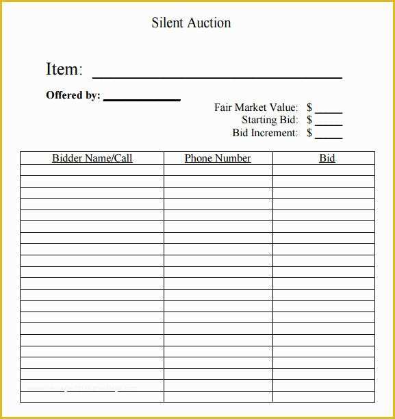 Bid form Template Free Of 20 Sample Silent Auction Bid Sheet Templates to Download