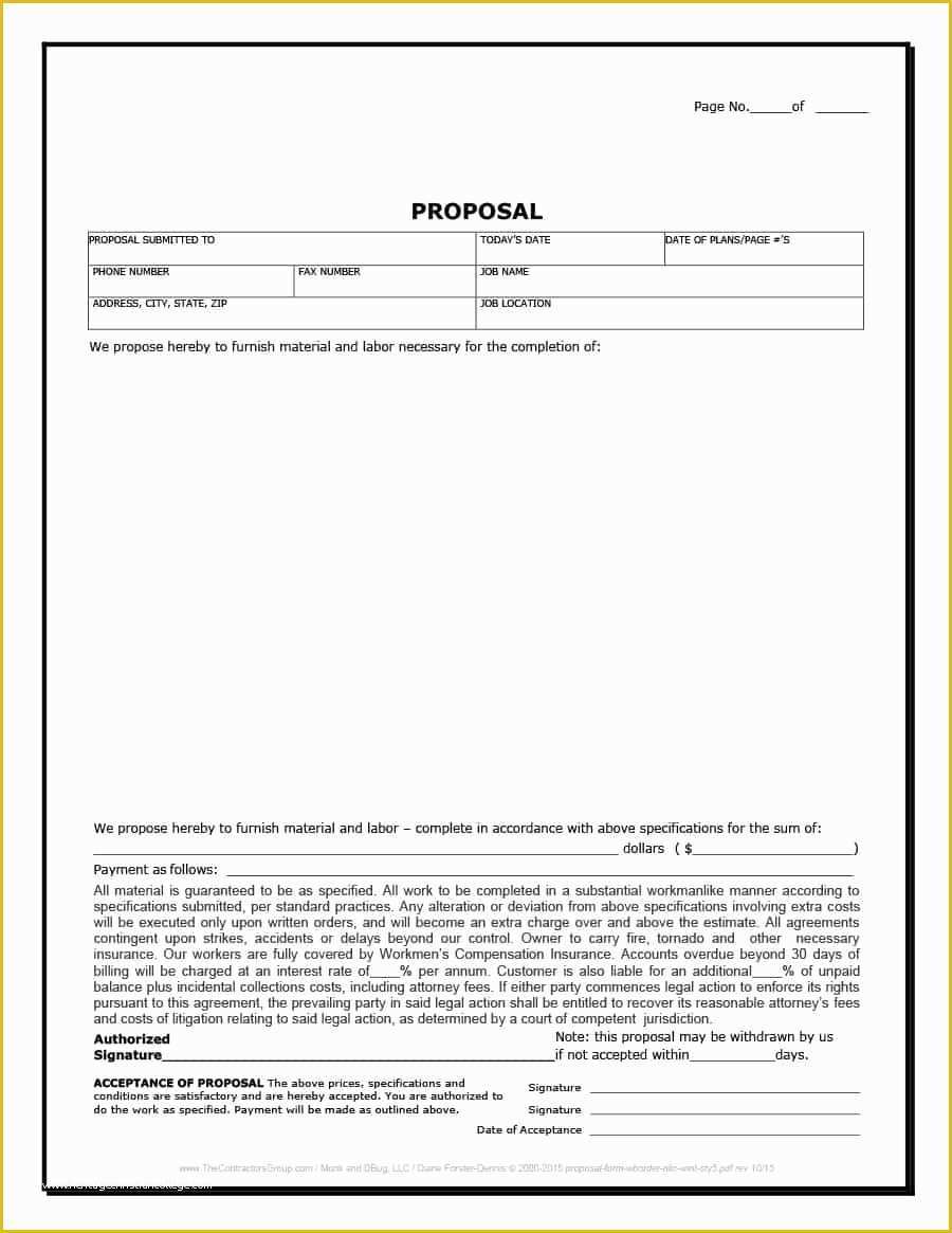 Bid form Template Free Of 31 Construction Proposal Template & Construction Bid forms