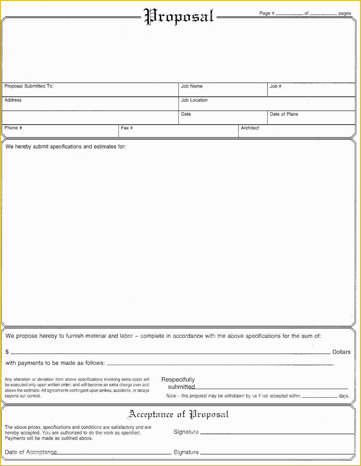 Bid form Template Free Of Painting Proposal Template Sample