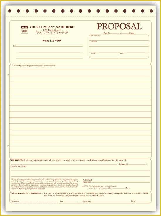 Bid form Template Free Of Printable Sample Construction Proposal Template form