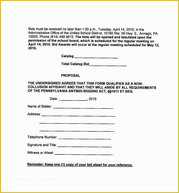 Bid Proposal Template Free Download Of 12 Bid Proposal Templates