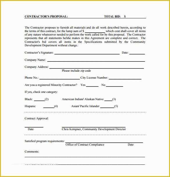 Bid Proposal Template Free Download Of Bid Proposal Template 16 Free Sample Example format