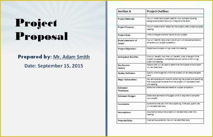 Bid Proposal Template Free Download Of Free Project Proposal Template Free Project Proposal