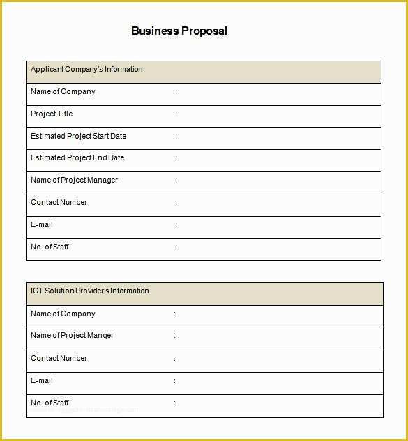 Bid Proposal Template Free Download Of Free Proposal Template