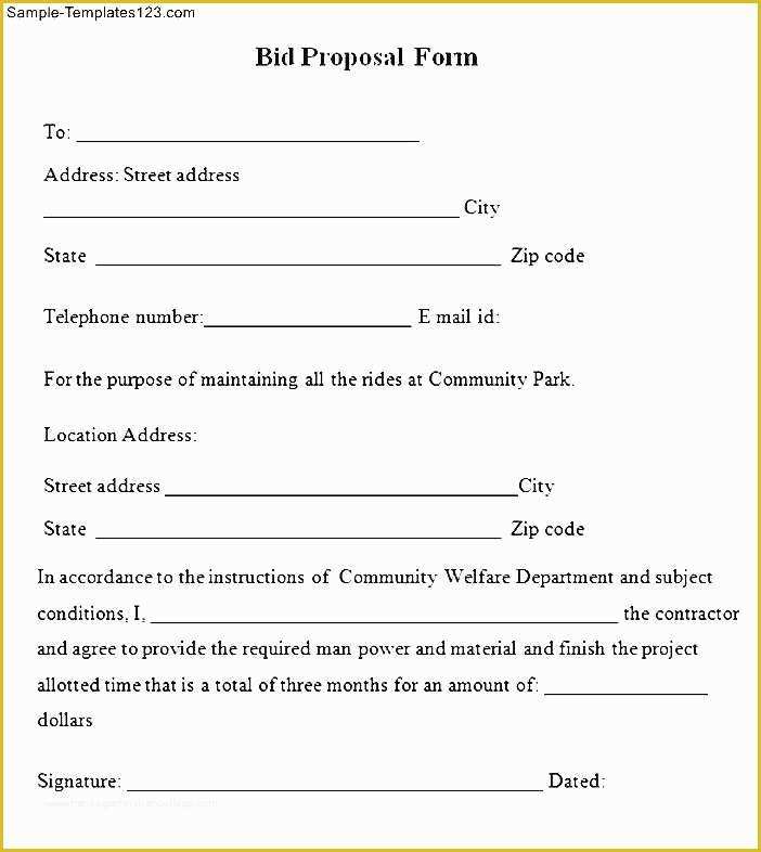 Bid Proposal Template Free Download Of Job Proposal Template Free Contractor Bid Templates New