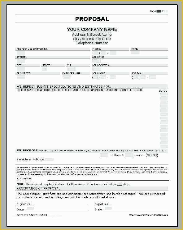 Bid Proposal Template Free Download Of Price Proposal Sample