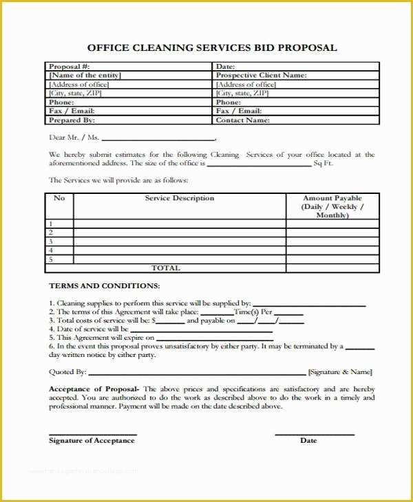 Bid Proposal Template Free Download Of Proposal form Templates