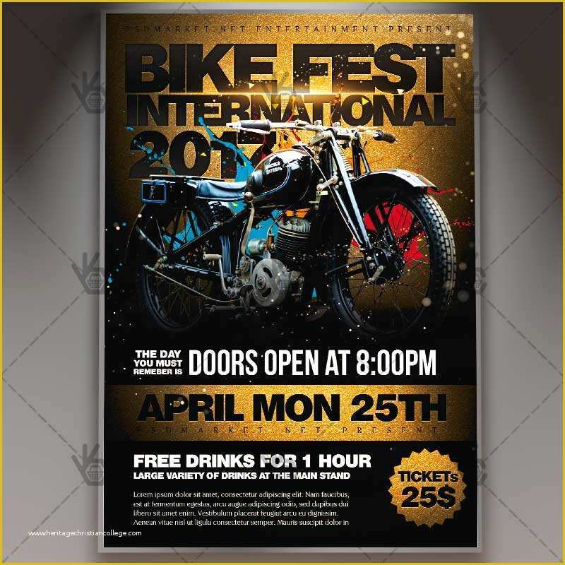 Bike Night Flyer Template Free Of Bike Fest International Premium Flyer Psd Template