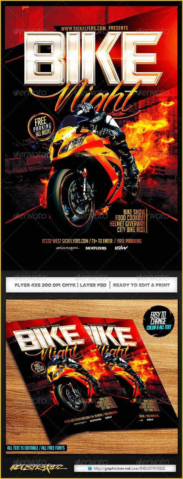 Bike Night Flyer Template Free Of Bike Night Flyer Template by Industrykidz