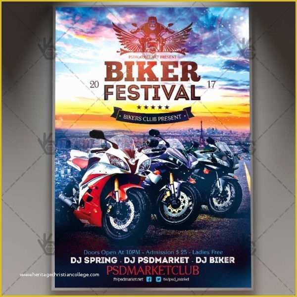 Bike Night Flyer Template Free Of Biker Festival Premium Flyer Psd Template
