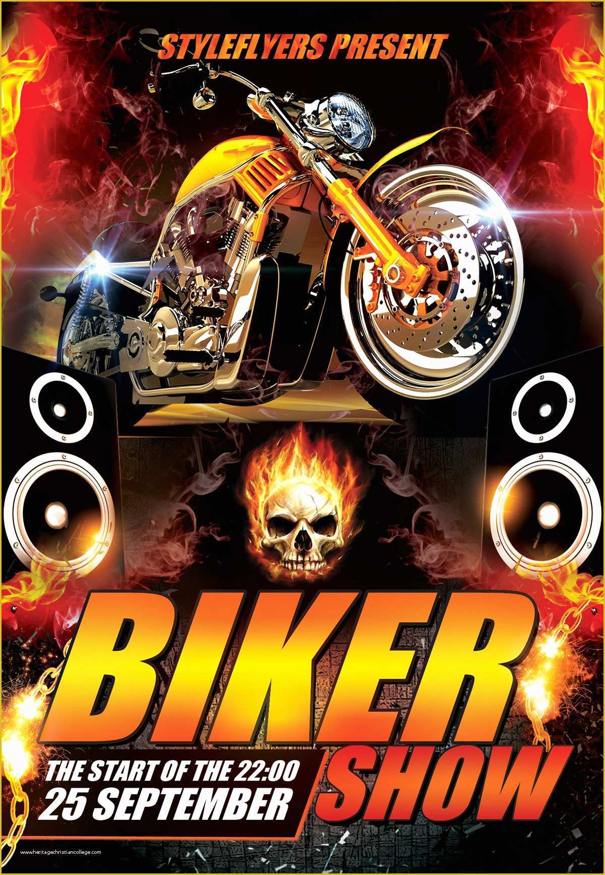 Bike Night Flyer Template Free Of Biker Show Free Psd Flyer On Behance