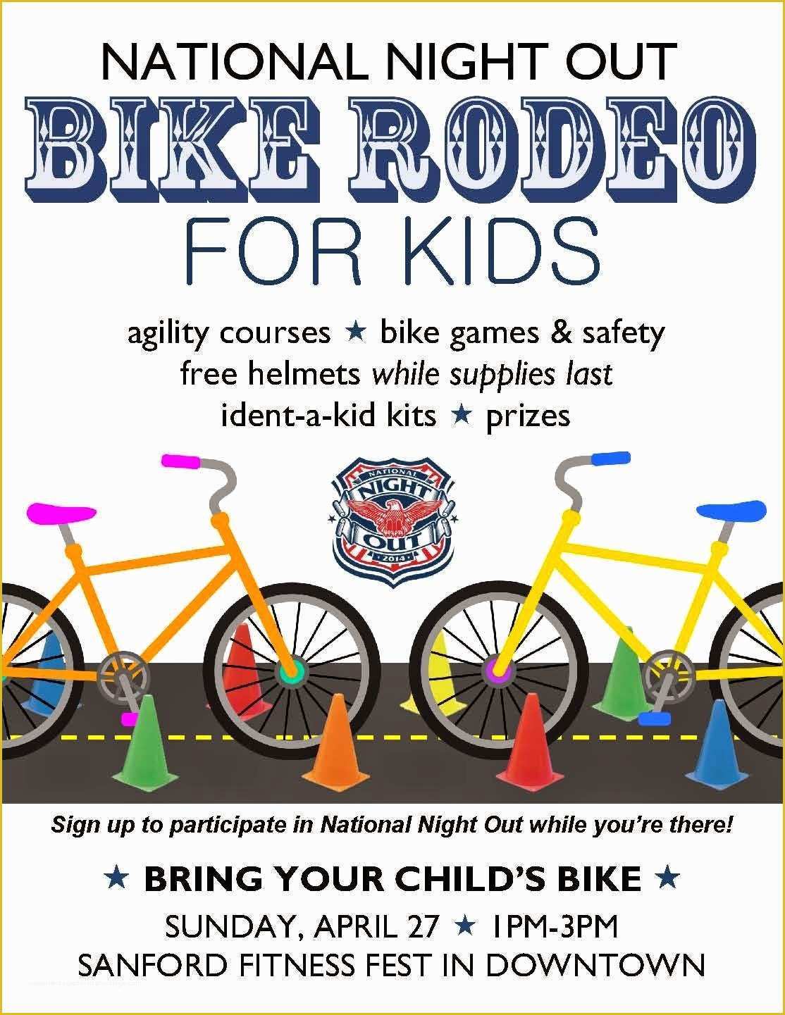 Bike Night Flyer Template Free Of City Of Sanford Nc Nno Kicks F with Free Bike Rodeo