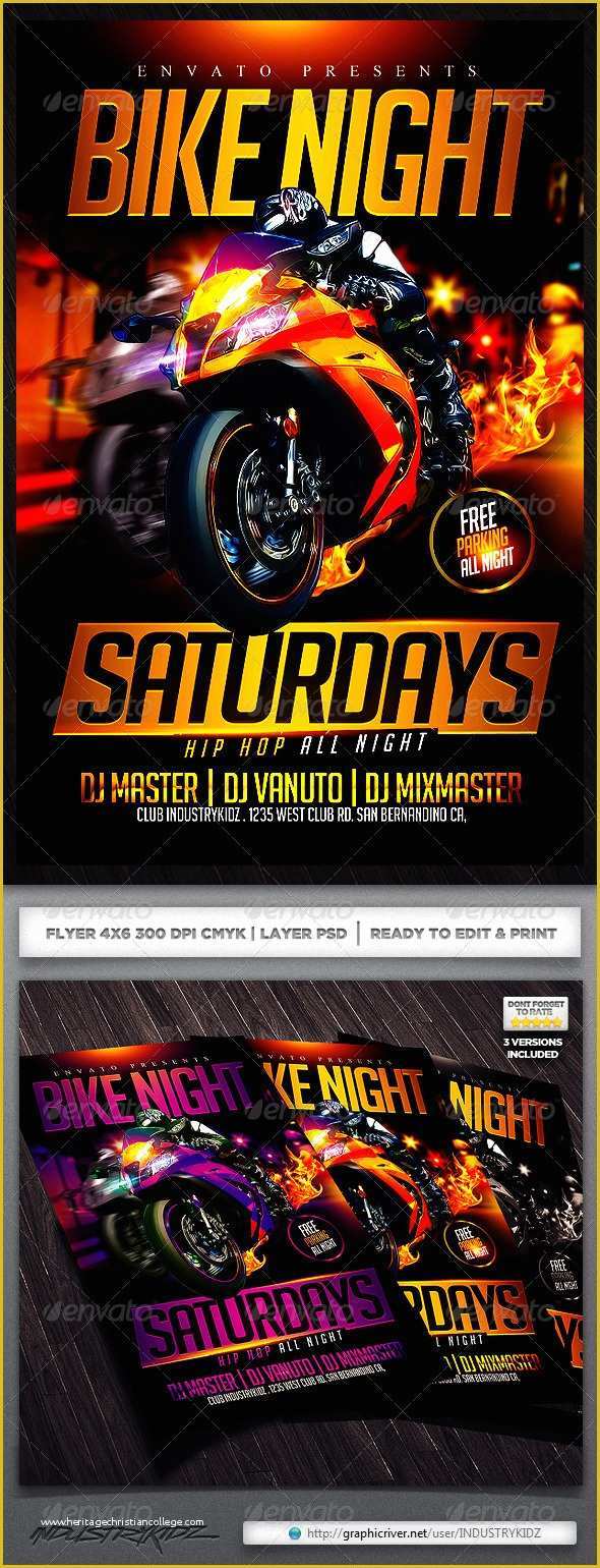 Bike Night Flyer Template Free Of Motorcycle event Flye ‹ Psdbucket