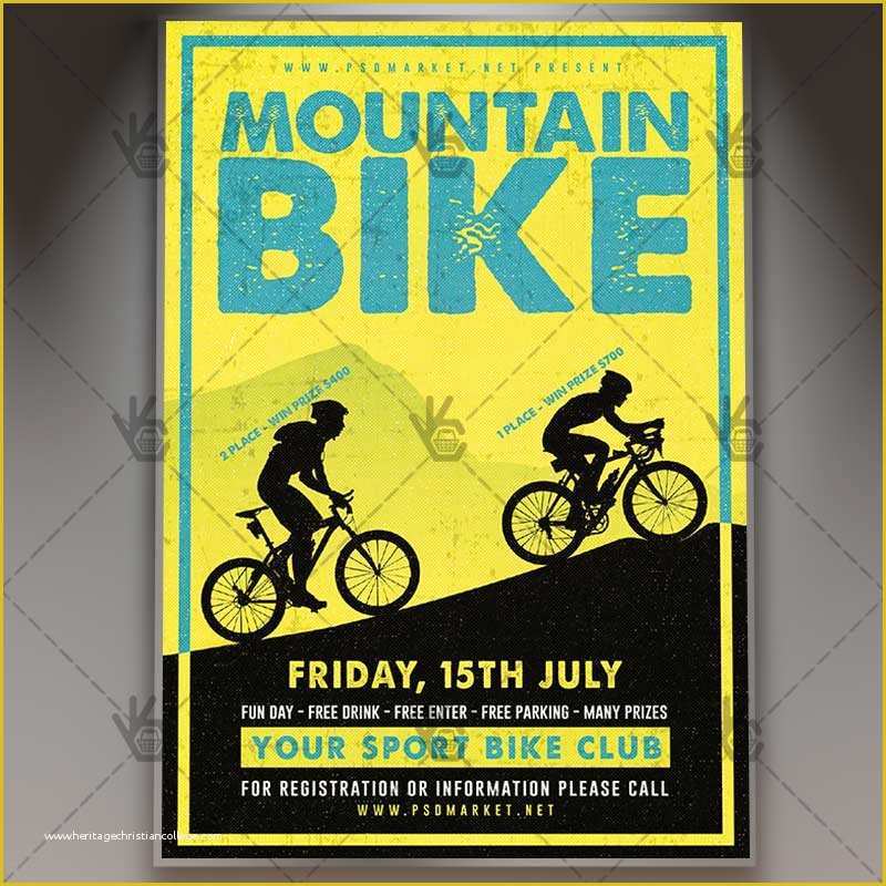 Bike Night Flyer Template Free Of Mountain Bike event Premium Flyer Psd Template