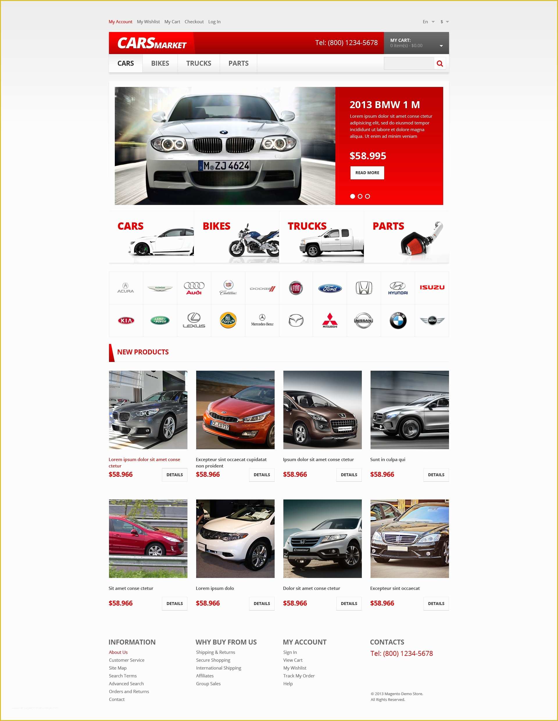 Bike Showroom Website Template Free Download Of Car Dealer Responsive Magento theme