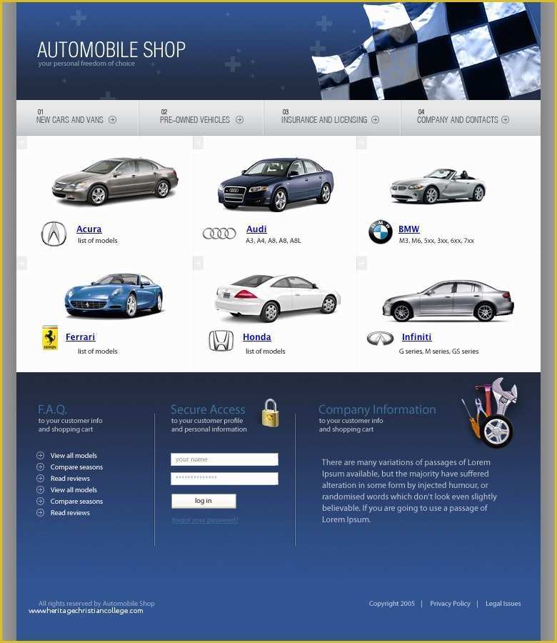 Bike Showroom Website Template Free Download Of Car Dealer Website Template 9730