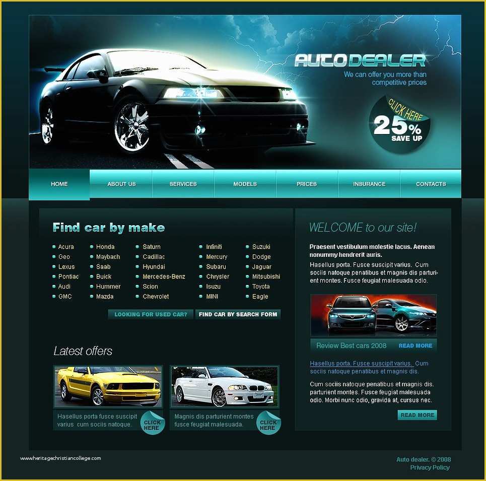 Bike Showroom Website Template Free Download Of Car Dealer Website Template