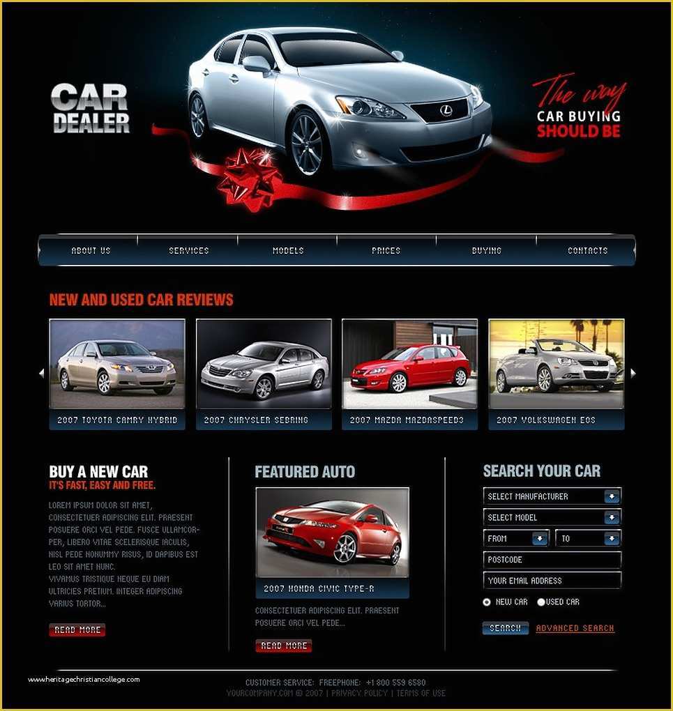 Bike Showroom Website Template Free Download Of Car Dealer Website Template