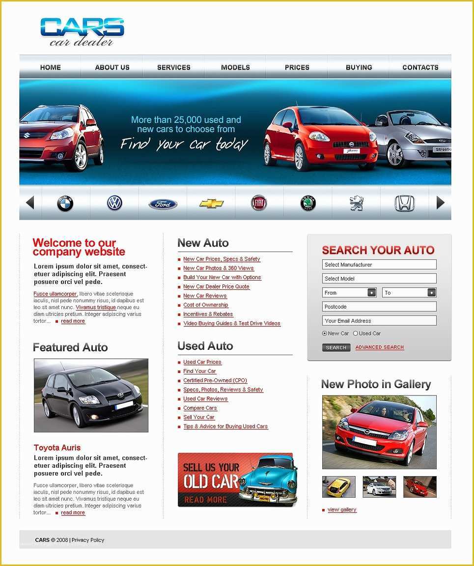 Bike Showroom Website Template Free Download Of Car Dealer Website Template