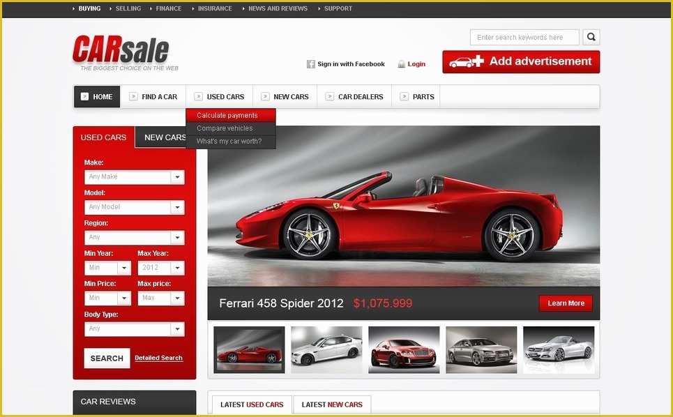 Bike Showroom Website Template Free Download Of New & Used Cars Website Template