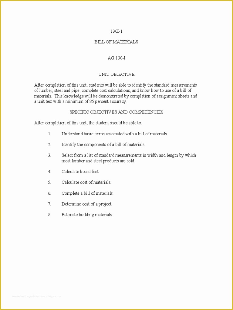 Bill Of Materials Template Free Of Bill Of Materials Example 2 Free Templates In Pdf Word