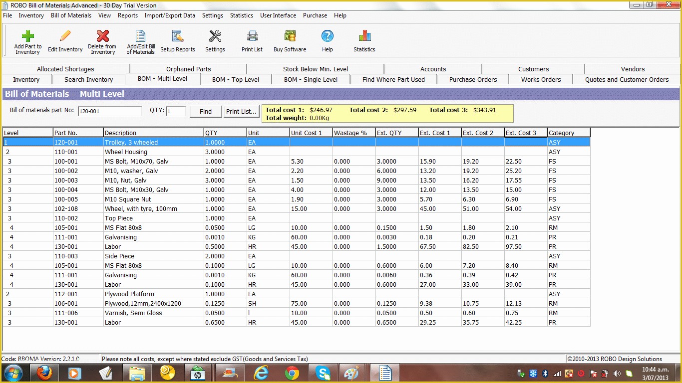 Bill Of Materials Template Free Of Bill Of Materials Template Free