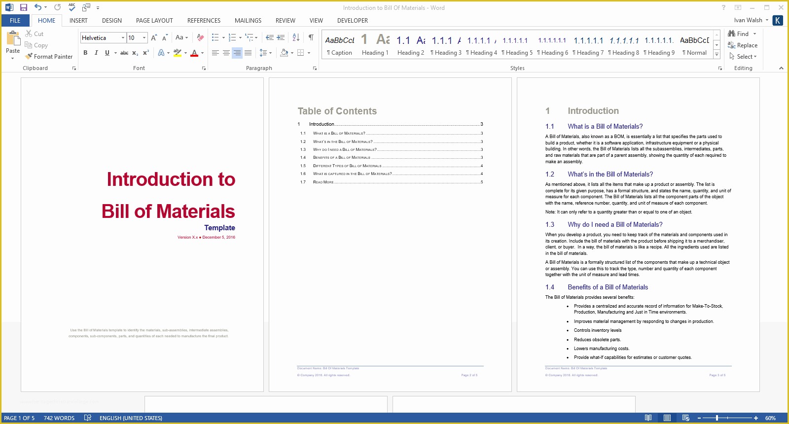 Bill Of Materials Template Free Of Bill Of Materials Template Ms Word Excel