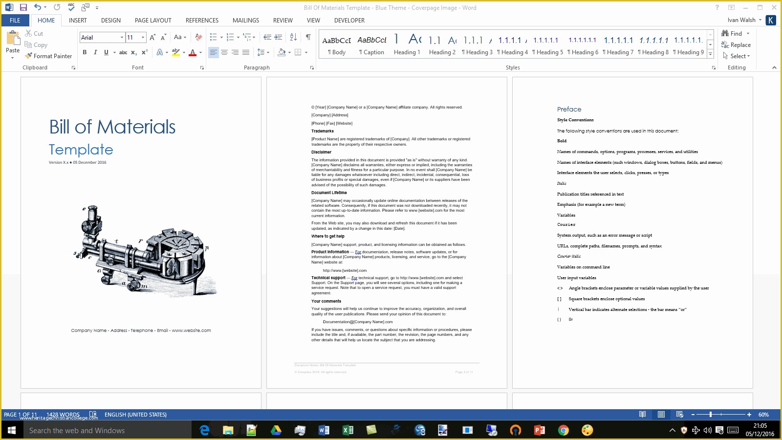 Bill Of Materials Template Free Of Bill Of Materials Template Ms Word Excel