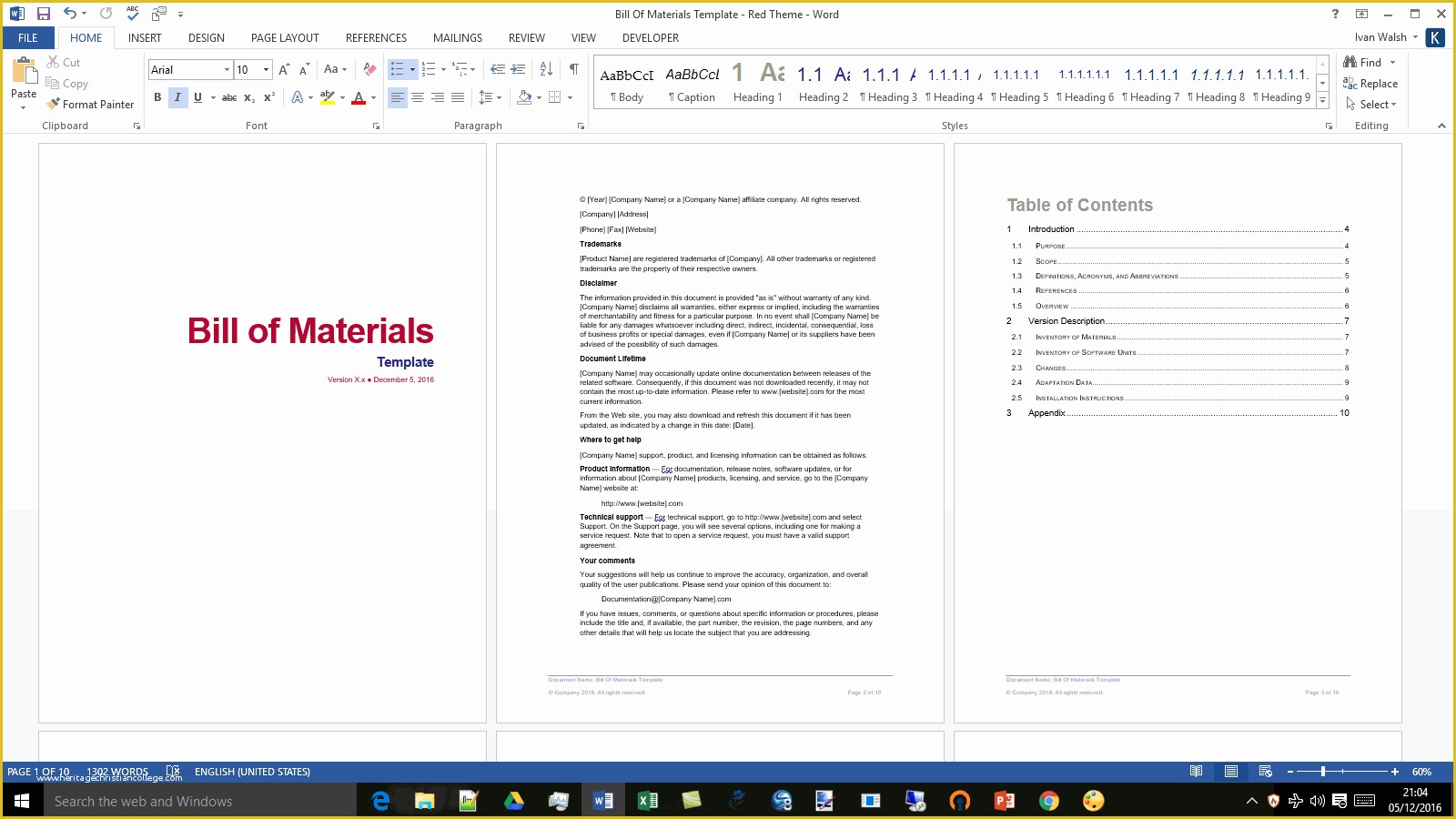 Bill Of Materials Template Free Of Bill Of Materials Template Ms Word Excel