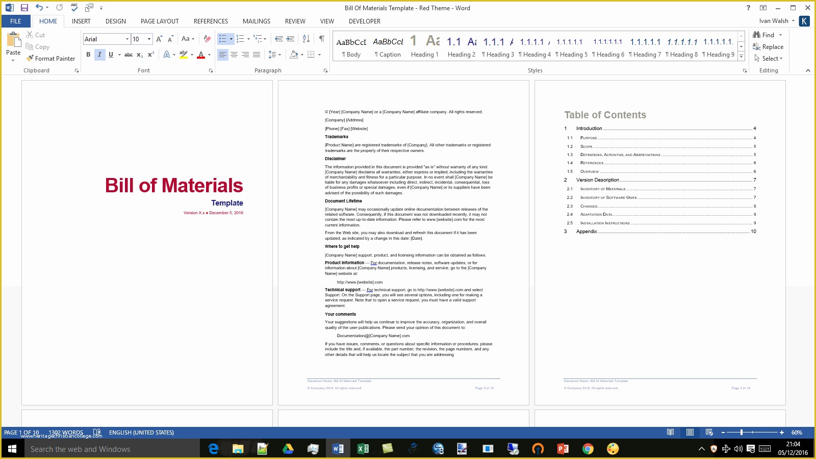 Bill Of Materials Template Free Of Bill Of Materials Template Ms Word Excel