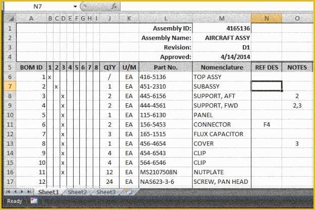 Bill Of Materials Template Free Of Engineering Bill Material Template Templates Resume