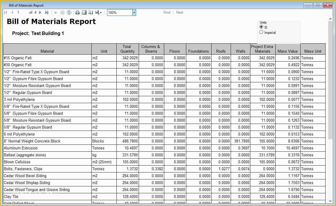 Bill Of Materials Template Free Of Report Table Bill Of Materials