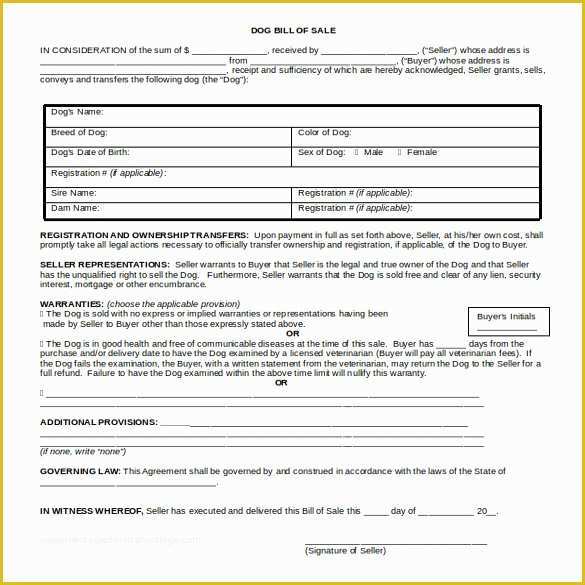 Bill Of Sale Dog Template Free Of Free Dog Puppy Bill Of Sale form Pdf